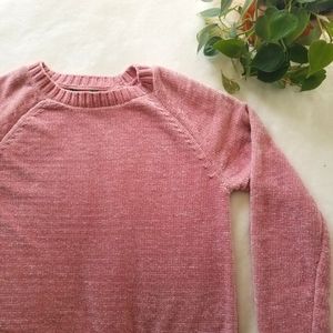 dip | Crushed Velvet Pink Knit Sweater | Super Soft